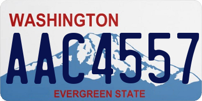 WA license plate AAC4557