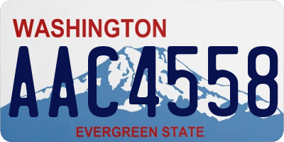 WA license plate AAC4558