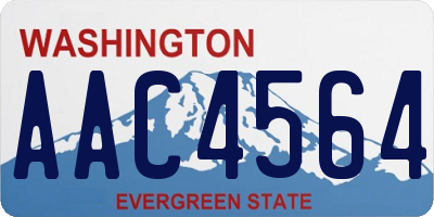 WA license plate AAC4564