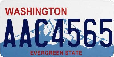 WA license plate AAC4565