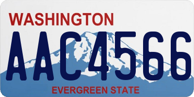 WA license plate AAC4566