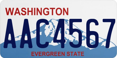 WA license plate AAC4567
