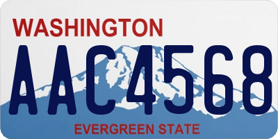 WA license plate AAC4568