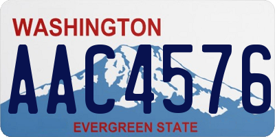 WA license plate AAC4576