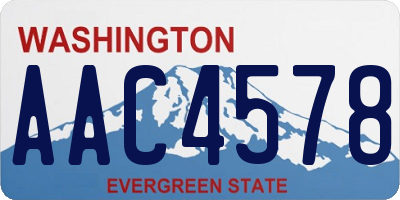 WA license plate AAC4578
