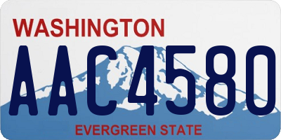 WA license plate AAC4580
