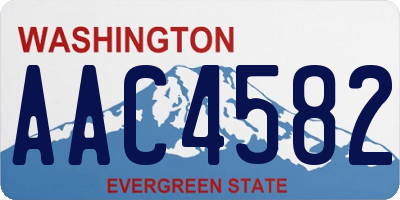 WA license plate AAC4582