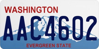 WA license plate AAC4602