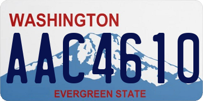 WA license plate AAC4610