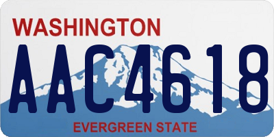 WA license plate AAC4618