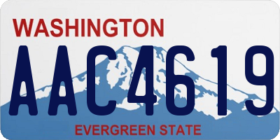 WA license plate AAC4619
