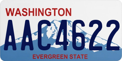 WA license plate AAC4622