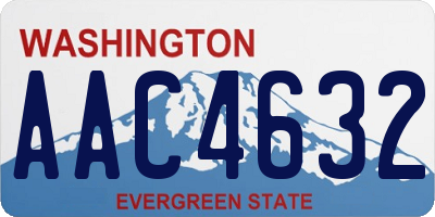 WA license plate AAC4632