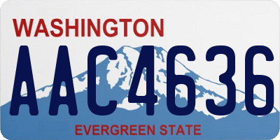 WA license plate AAC4636