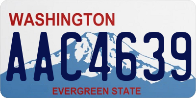 WA license plate AAC4639