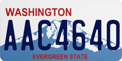 WA license plate AAC4640