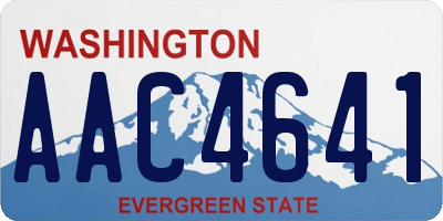 WA license plate AAC4641