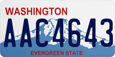 WA license plate AAC4643