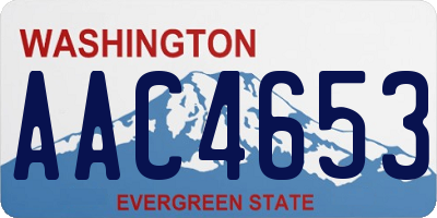 WA license plate AAC4653