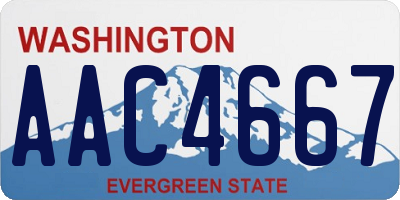 WA license plate AAC4667