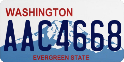 WA license plate AAC4668