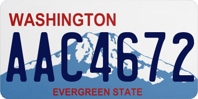 WA license plate AAC4672