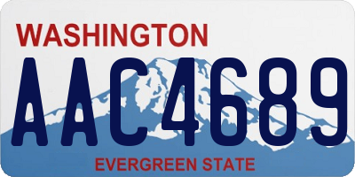 WA license plate AAC4689