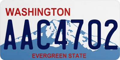 WA license plate AAC4702