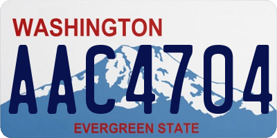 WA license plate AAC4704