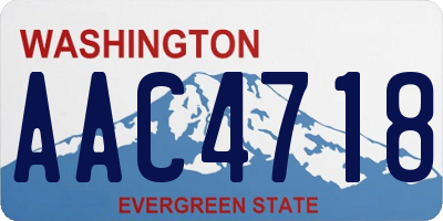 WA license plate AAC4718
