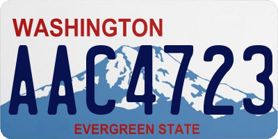 WA license plate AAC4723