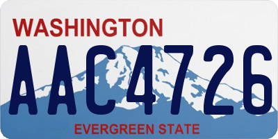 WA license plate AAC4726
