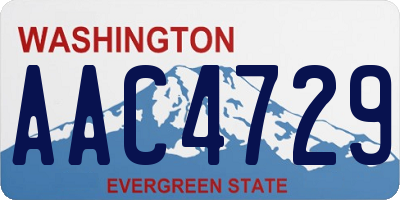 WA license plate AAC4729