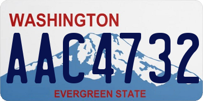 WA license plate AAC4732