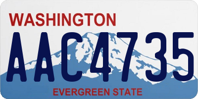 WA license plate AAC4735