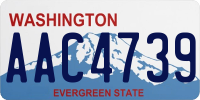 WA license plate AAC4739