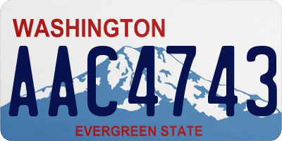 WA license plate AAC4743