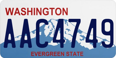 WA license plate AAC4749