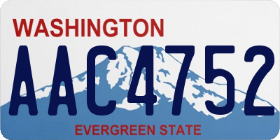 WA license plate AAC4752