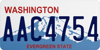 WA license plate AAC4754