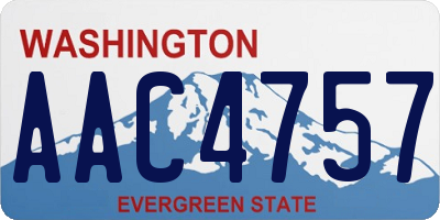 WA license plate AAC4757