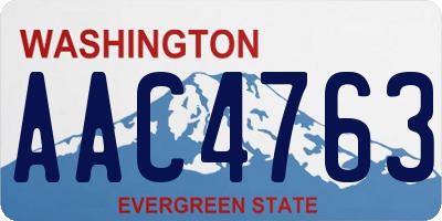 WA license plate AAC4763