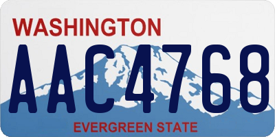 WA license plate AAC4768
