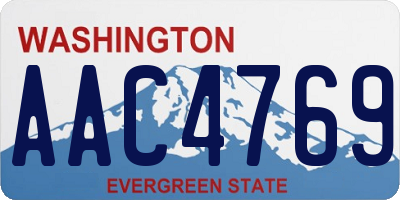 WA license plate AAC4769