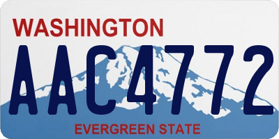 WA license plate AAC4772