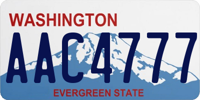 WA license plate AAC4777