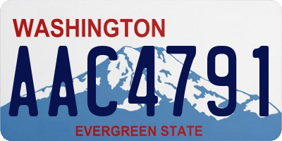 WA license plate AAC4791