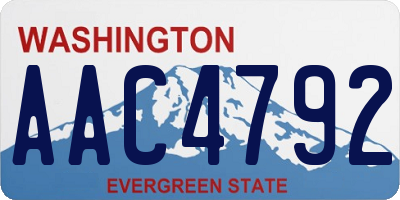 WA license plate AAC4792