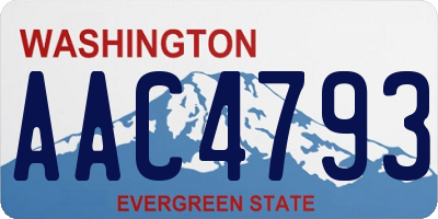 WA license plate AAC4793