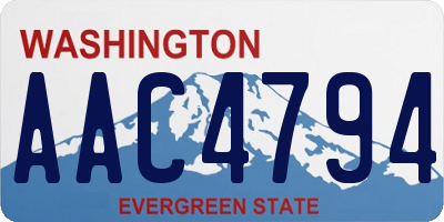 WA license plate AAC4794